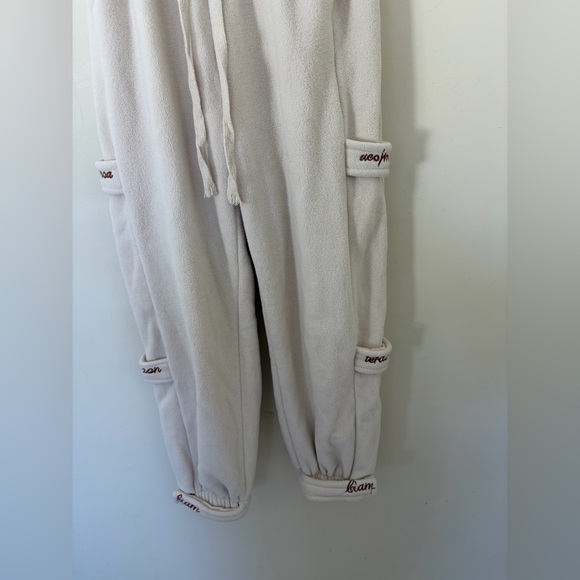 Women winter cozy fleece cuffed sweatpants adjustable waist M - Picture 3 of 7
